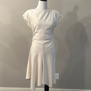 Halston Heritage Asymmetrical Cream Dress